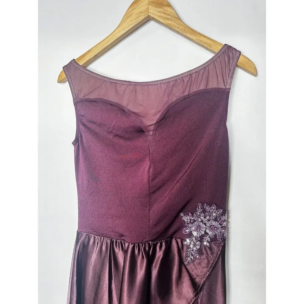 WEISSMAN Youth Dance Burgundy Plum Purple Costume Dress Chasing Cars XSC